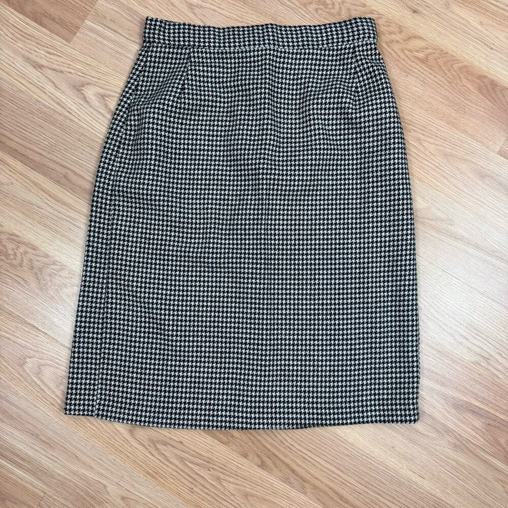 Women’s Vintage Houndstooth Skirt Union Made In USA Size 11/12 Academia Classic